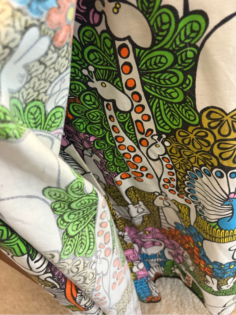 RARE JP Stevens Utica Wrap Skirt Handmade Botanical Zoo Psychedelic Jungle M/L - Picture 5 of 8